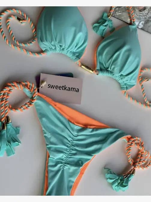 2-Piece Color Block Bikini Set Swimsuit 8242