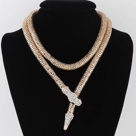 3AM BY H&D ACCESSORIES - Jeweled Snake Coil Necklace