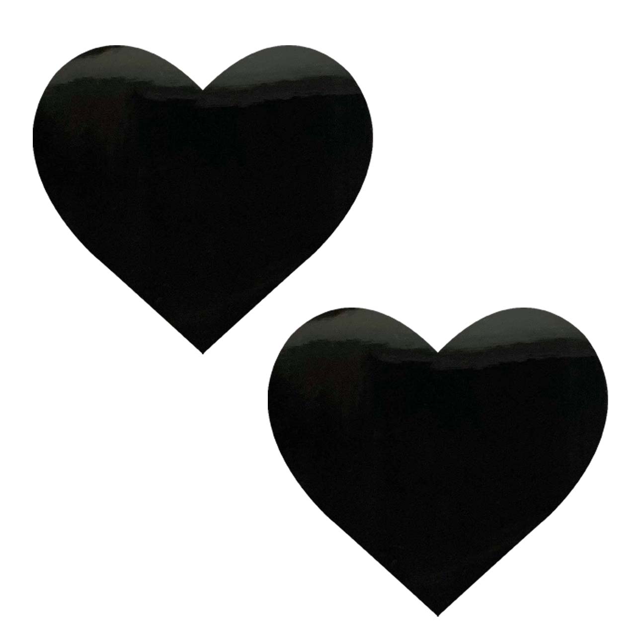 Neva Nude - Dom Squad Black Wet Vinyl Heart Nipple Cover Pasties