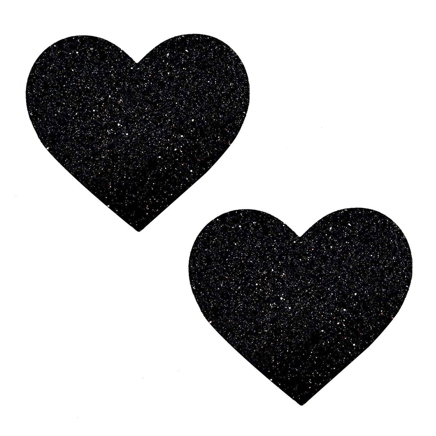 Neva Nude - Black Malice Glitter I Heart U Nipple Cover Pasties