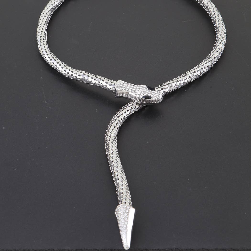 3AM BY H&D ACCESSORIES -  Jeweled Snake Wrap Choker Necklace