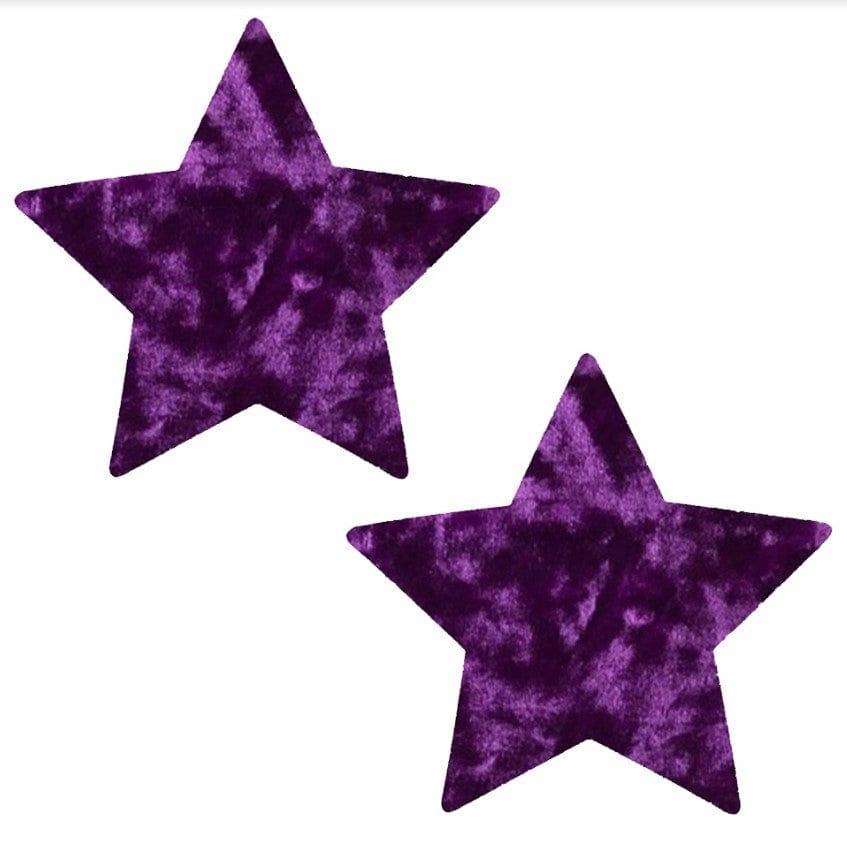 Neva Nude - Dark Purple Velvet Crush Star Nipple Cover Pasties