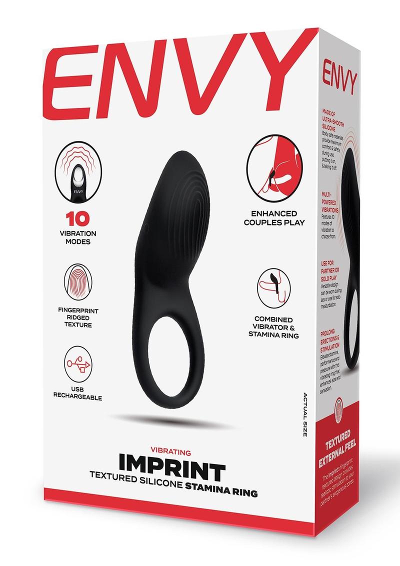 Envy Imprint Textured Stamina Ring - Black