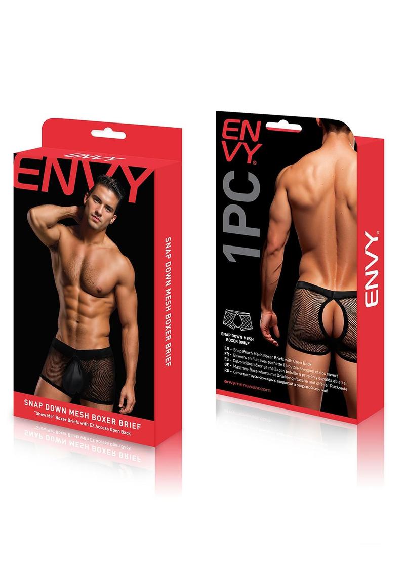 Envy Snap Down Mesh Boxer Briefblack-Lxl