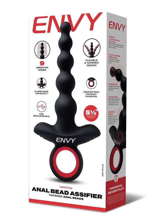 Envy Vibrating Anal Bead Assifier - Black