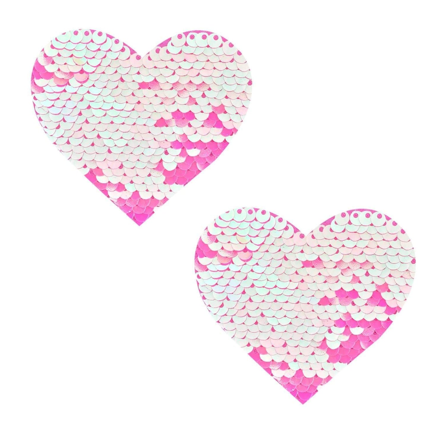 Neva Nude - Aurora Pink Flip Sequin I Heart U Nipple Cover Pasties