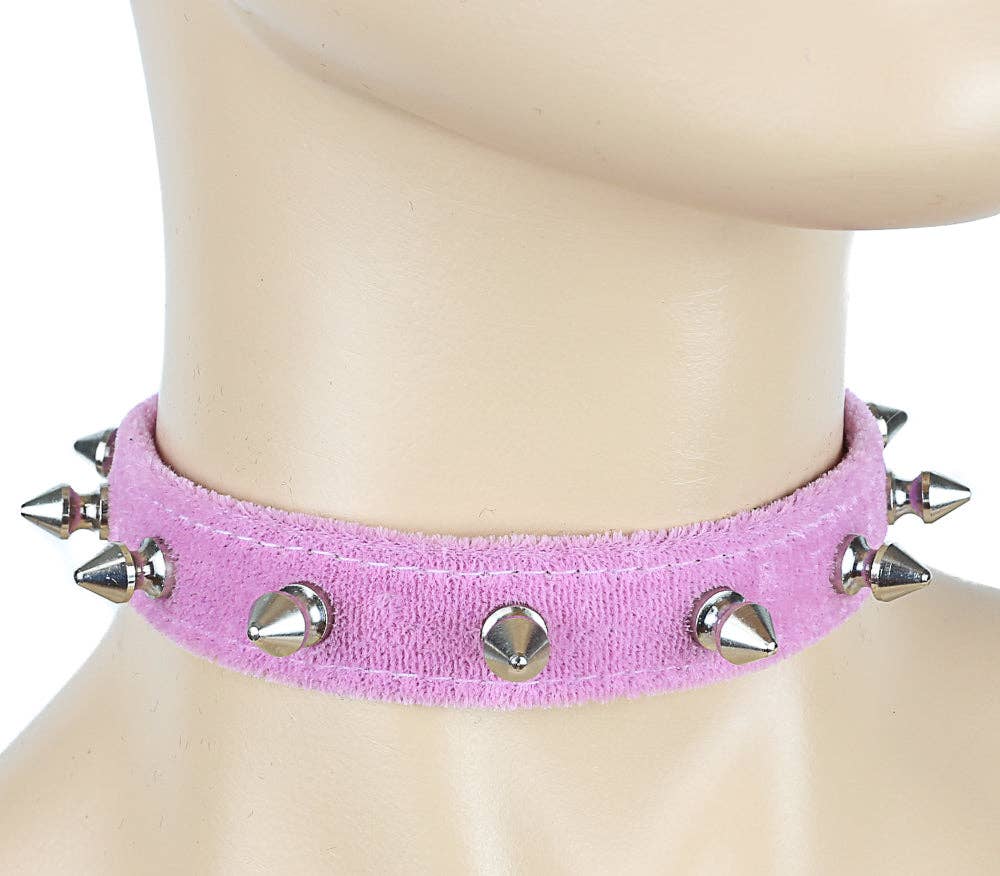 Funk Plus - CK134 VELVET SPIKE CHOKER