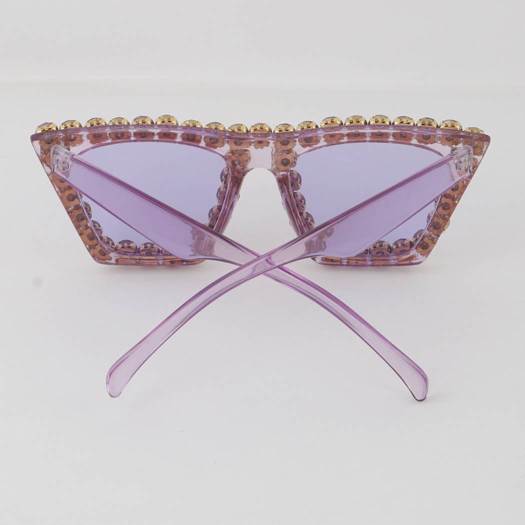 3AM BY H&D ACCESSORIES - Beaded Rhinestone Sunglasses