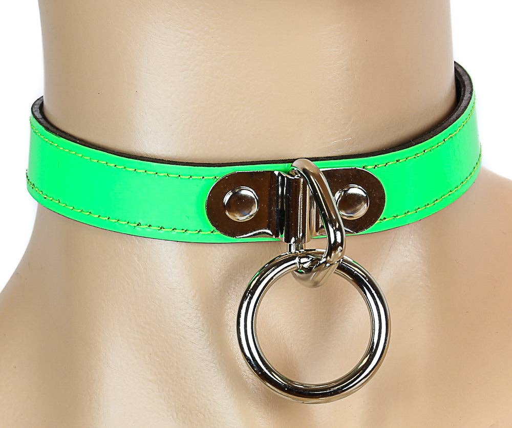 Funk Plus - CK129  PATENT NEON BONDAGE CHOKER