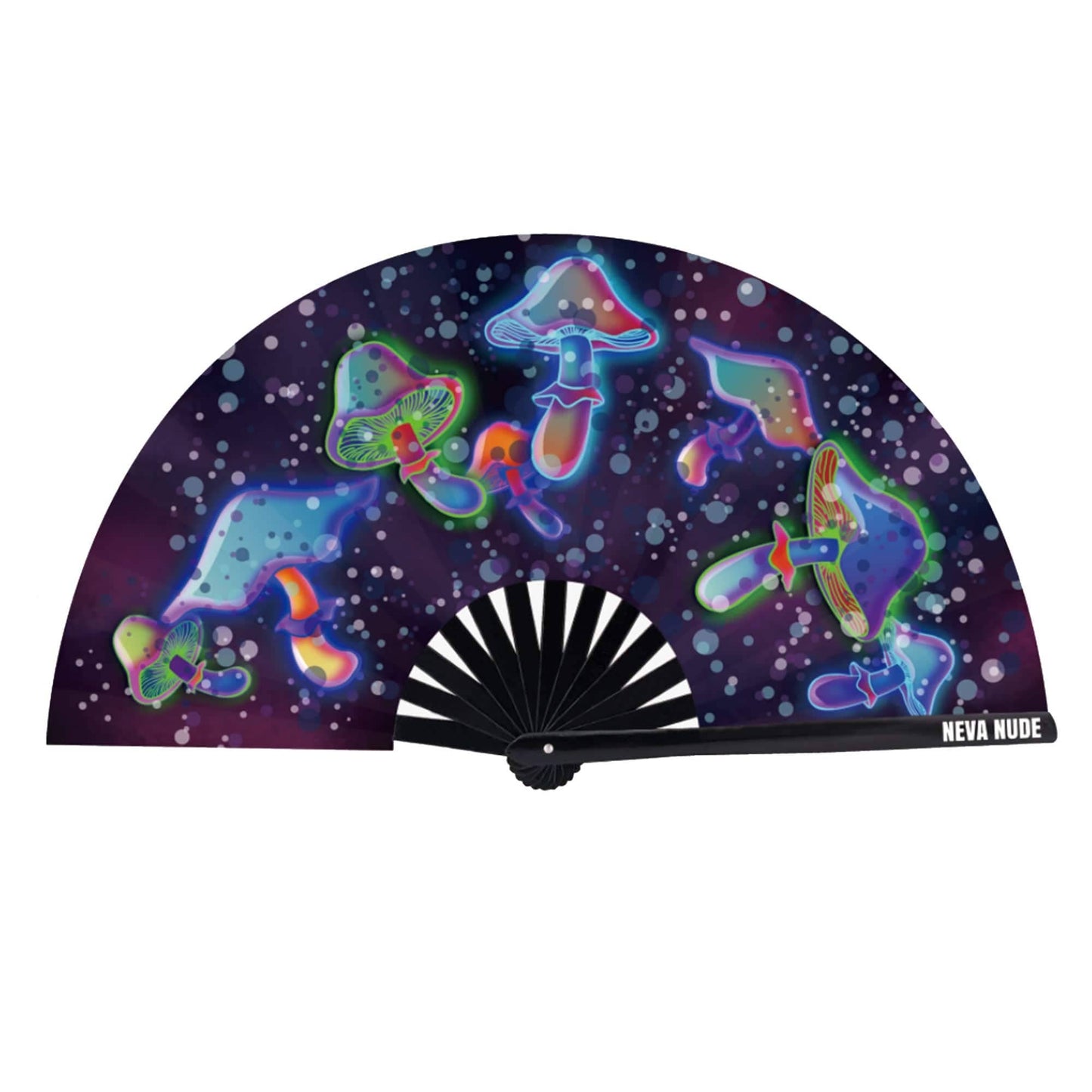 Zoomy Shroomy Mushroom Blacklight Folding Fan