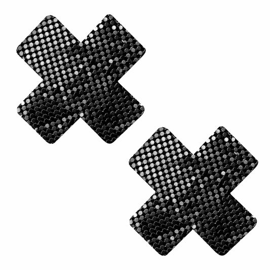 Black Venom Chainmail X Nipple Cover Pasties