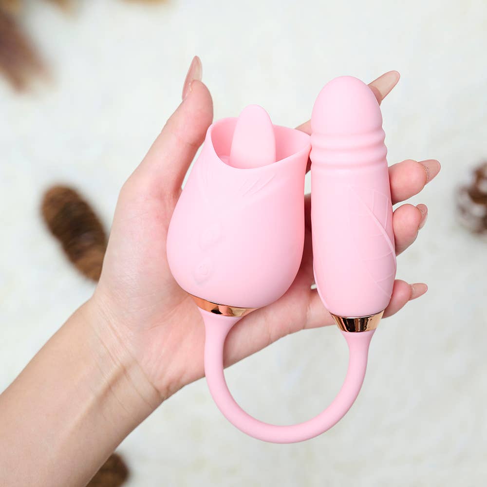 Rose Licking Vibrator Stimulator-Pink