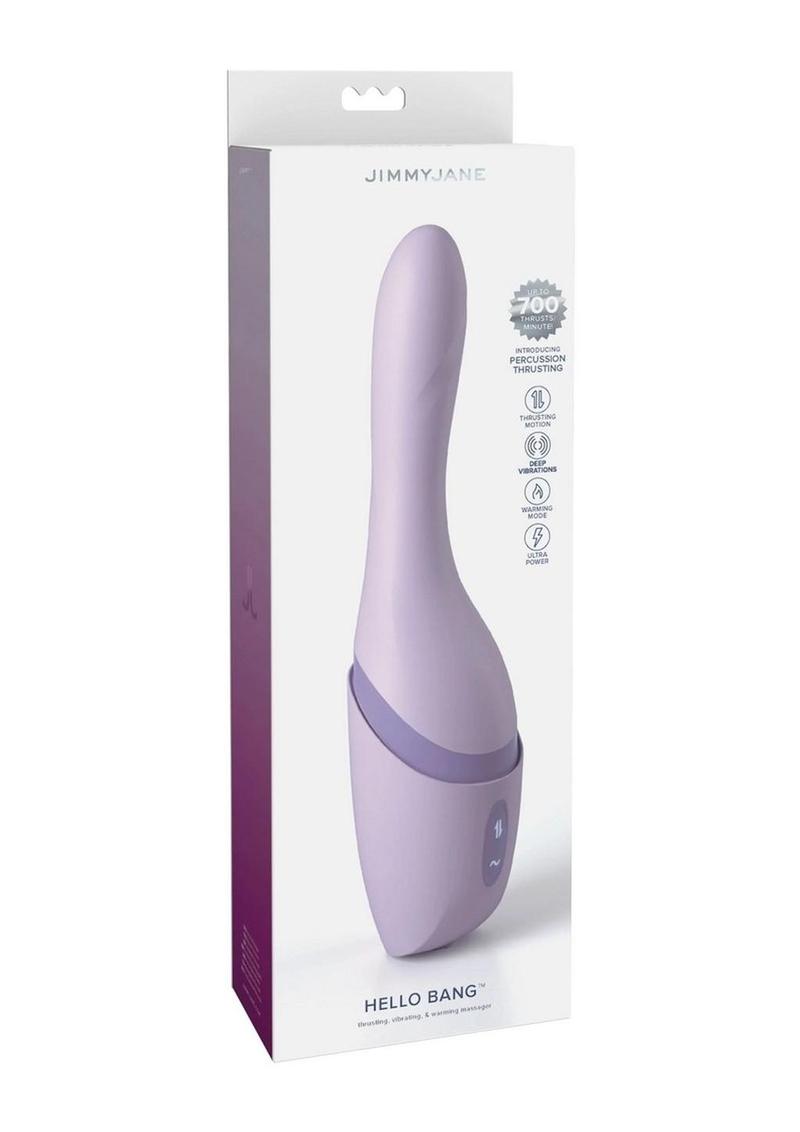 Jimmyjane Hello Bang Rechargeable Silicone Thrusting Vibrator - Lavender/Purple