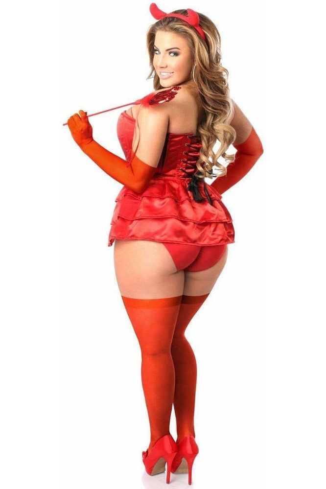 Lavish 5-Piece Devilish Corset Costume Set for Halloween Parties