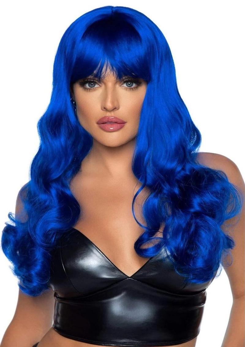 Leg Avenue Misfit Long Wavy Bang Wig - Blue - One Size