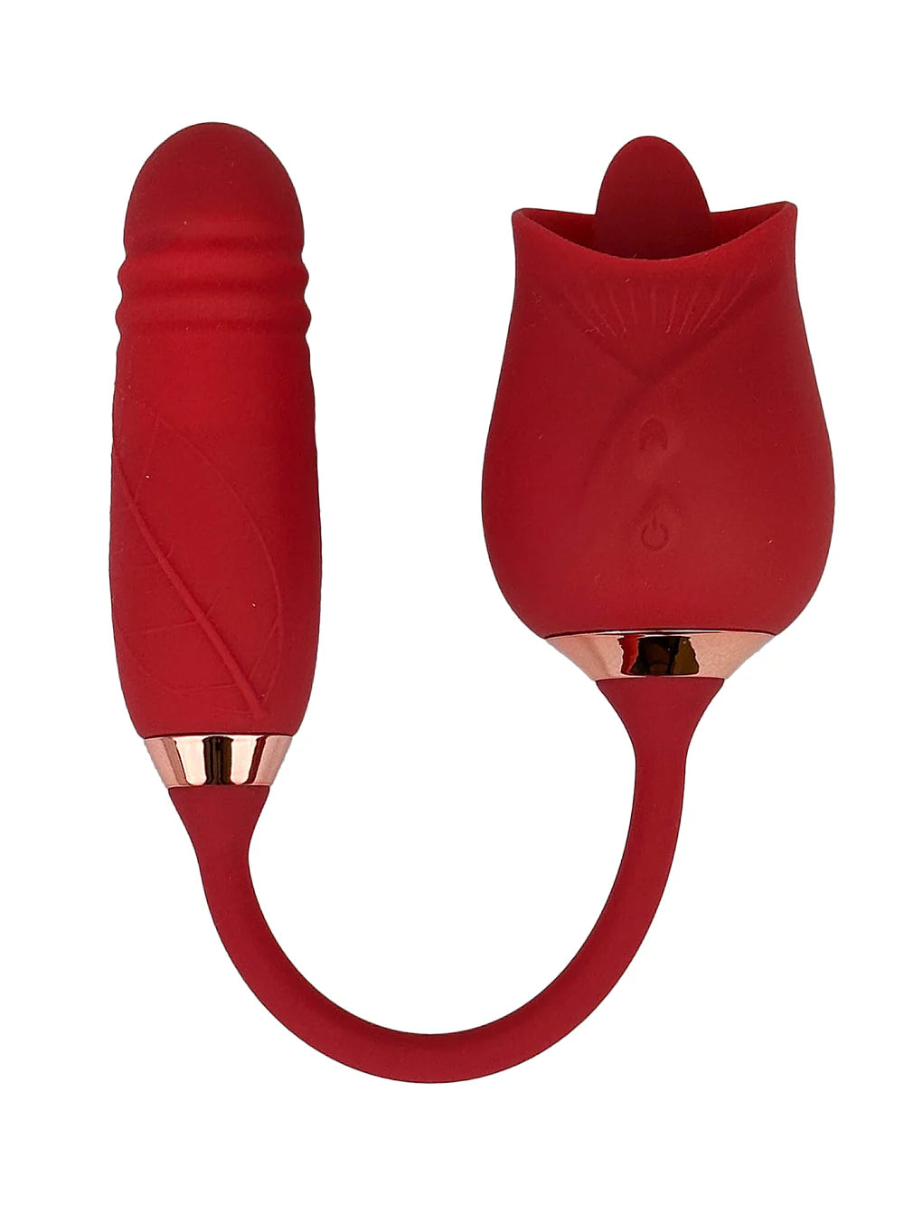 Licking Tongue Rose Vibrator with Thrusting Tail