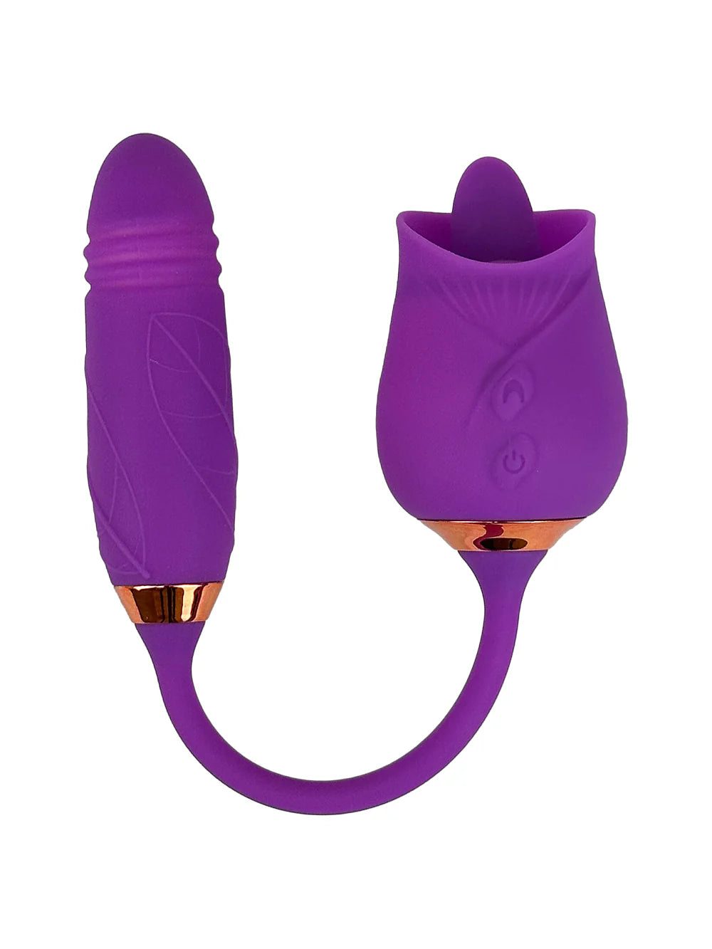 Licking Tongue Rose Vibrator with Thrusting Tail