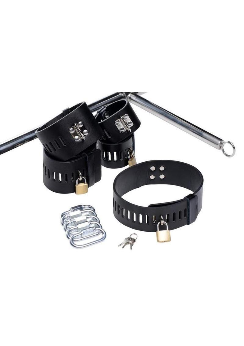 Master Series Imprisoned Metal Stockade with Dildo