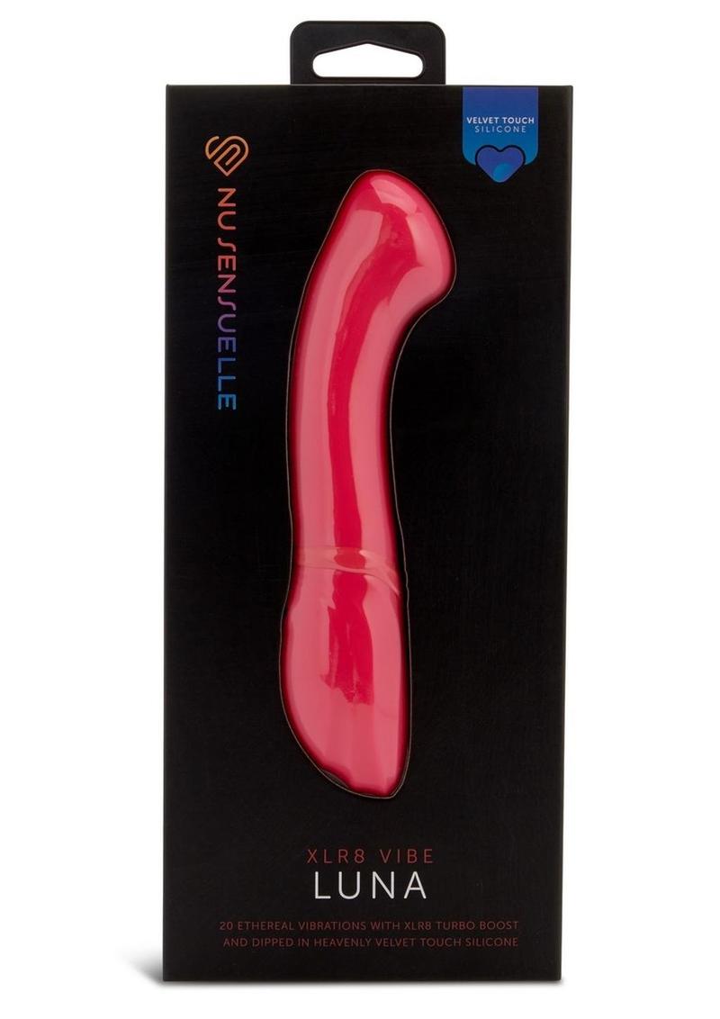 Nu Sensuelle Luna Velvet Touch with Turbo Rechargeable Silicone Vibrator - Hot Pink/Pink