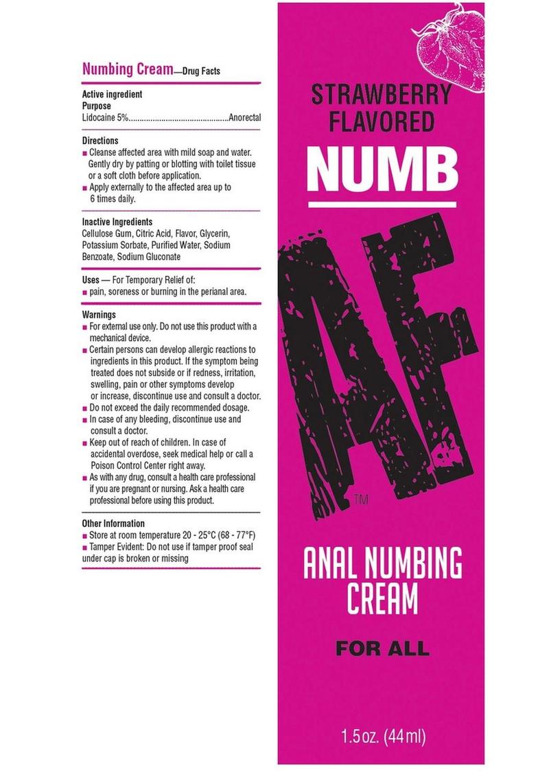 Numb AF Anal Numbing Flavored Cream - Strawberry