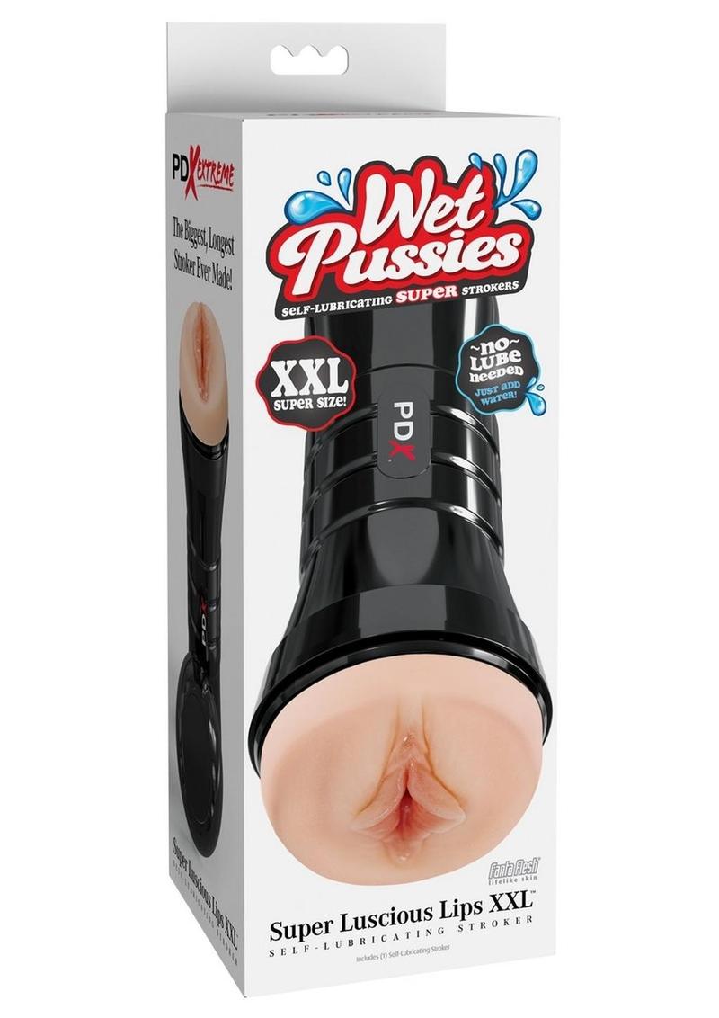 Pdx Extreme Wet Pussies Super Luscious Lips XXL Self Lubricating Stroker - Vanilla