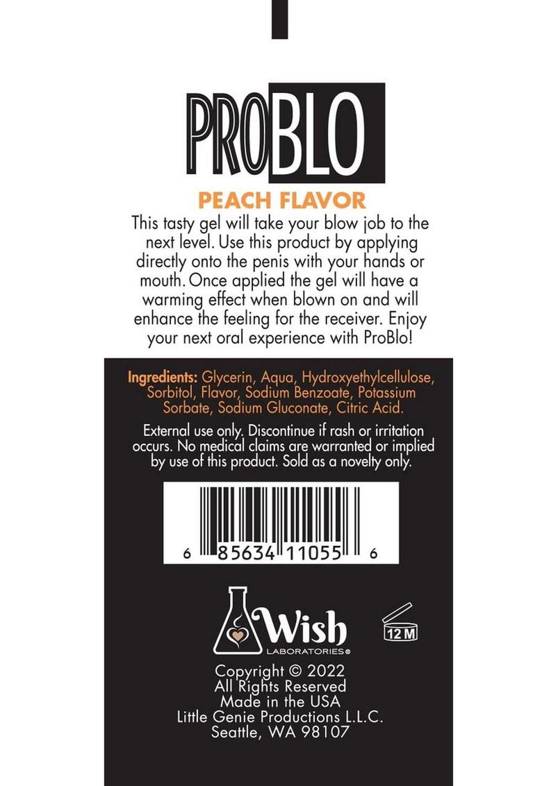 Problo Fishbowl Oral Pleasure Flavored Gel 10ml (65 Per Bowl) - Peach