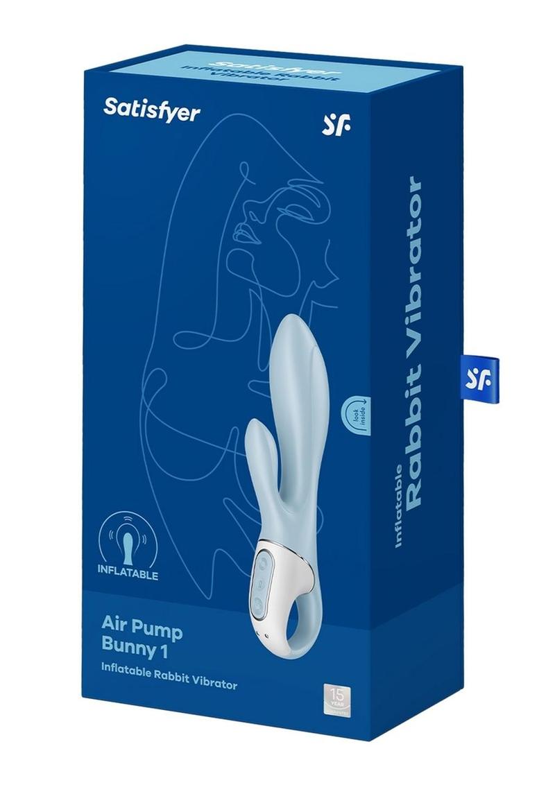 Satisfyer Air Pump Bunny 1 Rechargeable Silicone Rabbit Vibrator - Blue/White