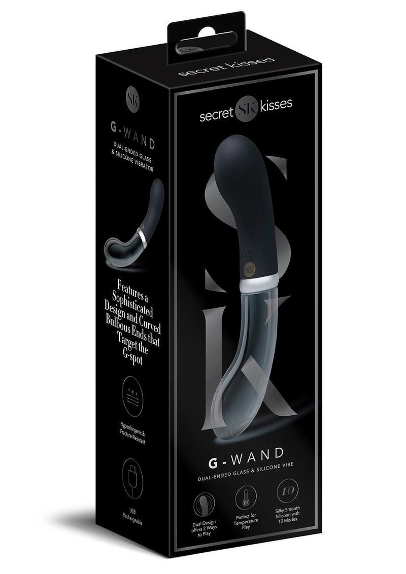 Secret Kisses Glass G Wand - Black