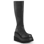 Platform Wedge Black Boots 4.5 inches