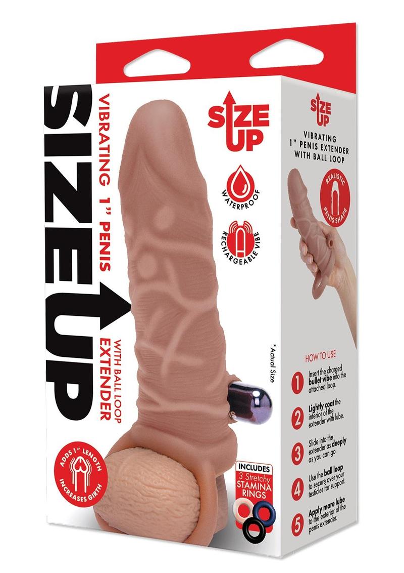 Su Silicone Vbrating Penis Xtnder - Tan
