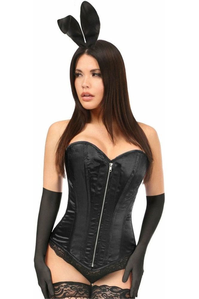 Luxurious 4-Piece Satin Bunny Corset Costume Set - Steel Boned