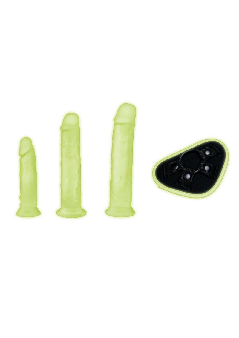 WhipSmart 4pc Glow In The Dark Pegging Kit with Dildos - Glow In The Dark