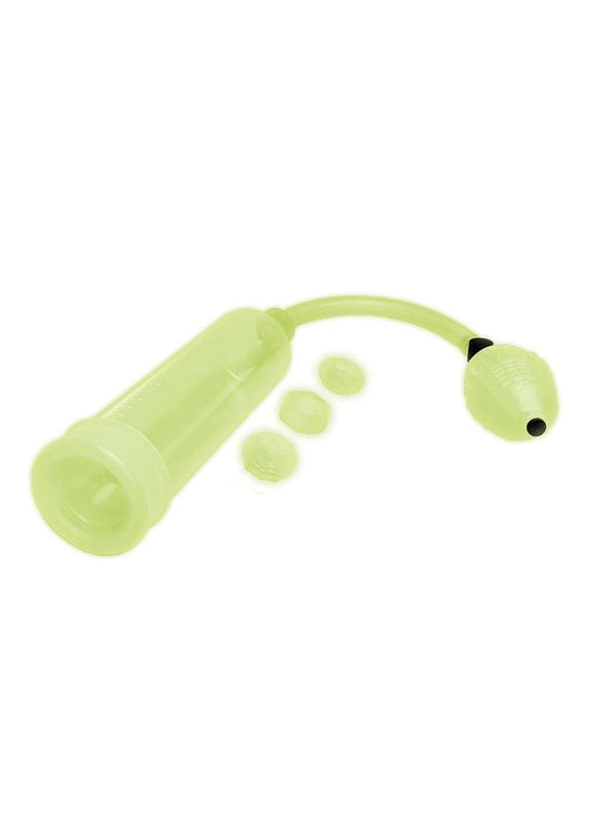 WhipSmart Glow In The Dark Penis Pump and Stamina Ring - Glow In The Dark - Set