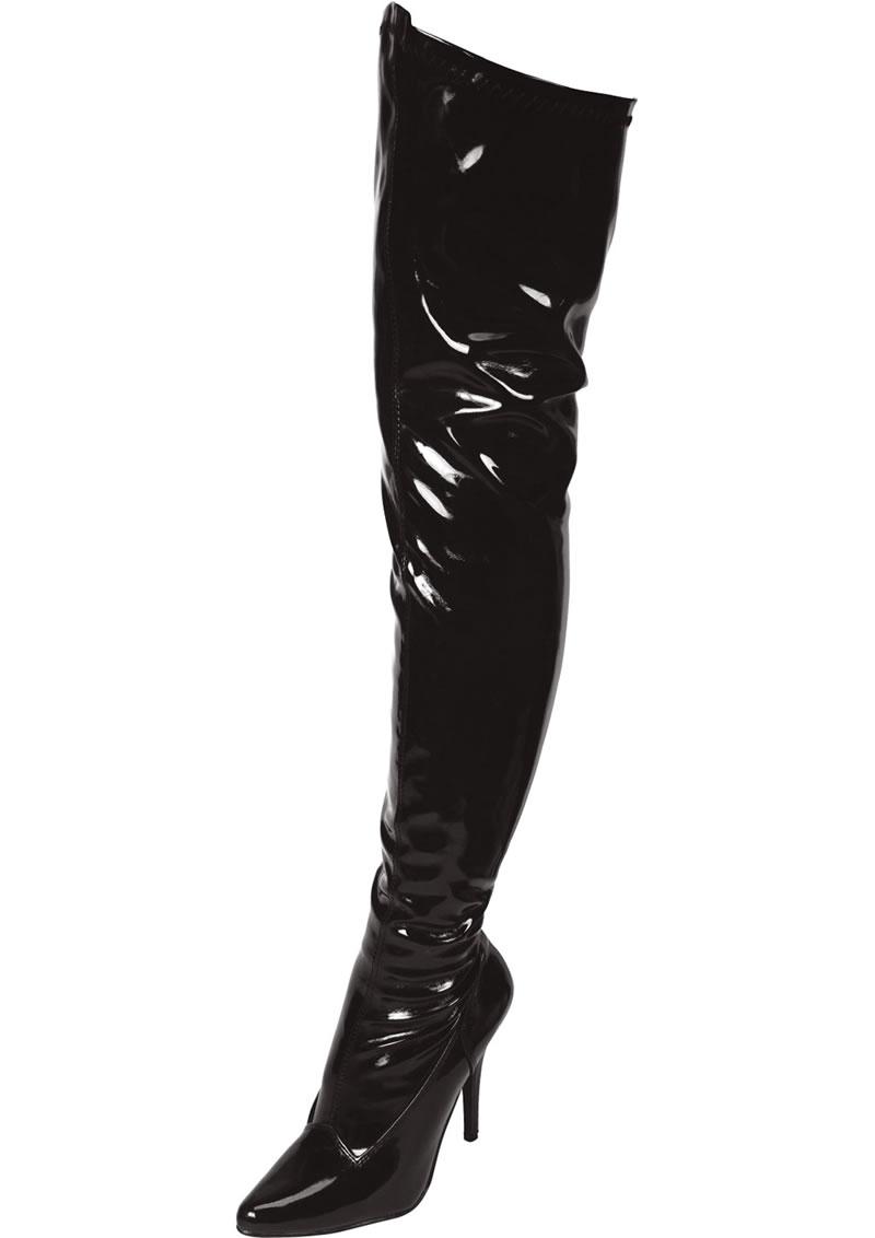 3in. Black Thigh High Boot - Black - Size 10