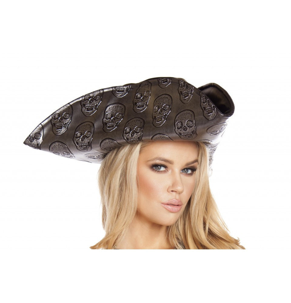 H4566 Skull Embroidered Pirate Hat - Roma Costume Costumes,Accessories
