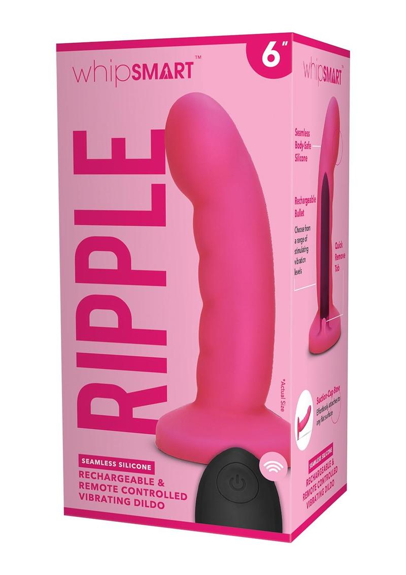 6 Curved Ripple Remote Control Dildo - Pink