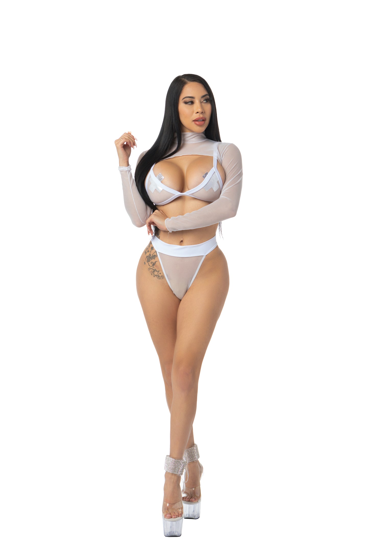 Long Sleeve Mesh Outfit