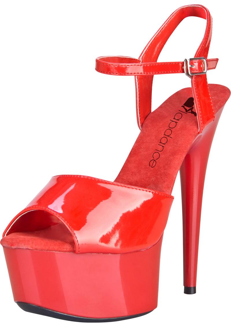 6in. Red Platform Sandal with Strap - Red - Size 10