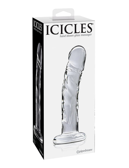 Icicles No 62 Dildo Glass Clear 6.5 Inch