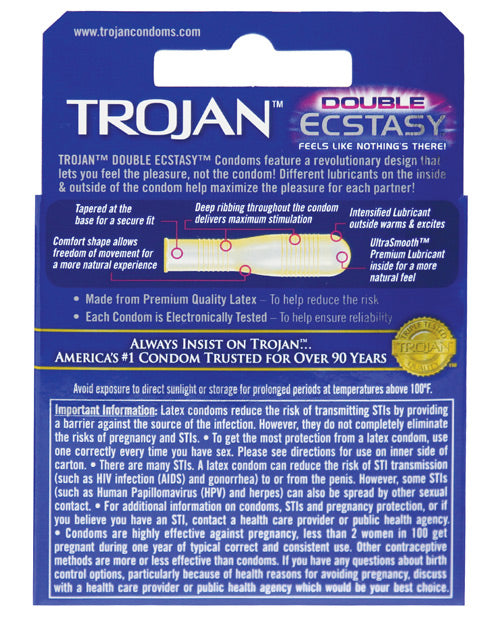 Trojan Extended Pleasure Condom - Box of 3 - PlaythingsMiami