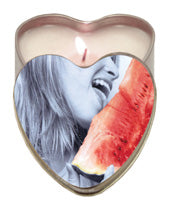 Earthly Body Suntouched Hemp Edible Candle - 4.7 oz Heart Tin Watermelon - PlaythingsMiami
