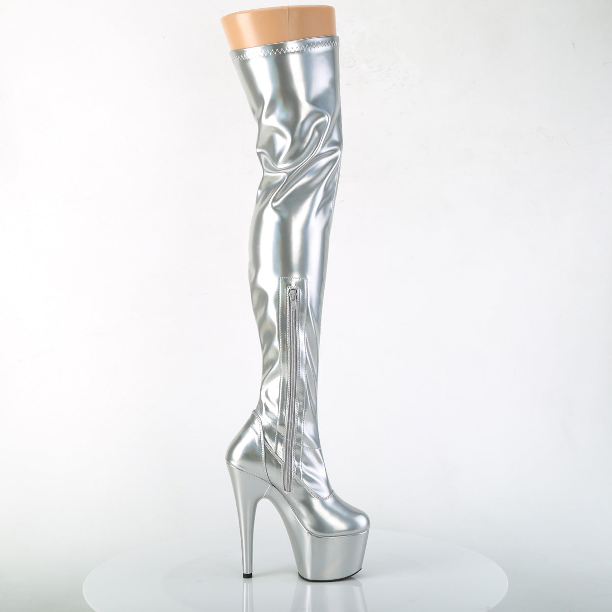 Holographic Thigh High Boots