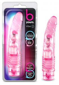 B Yours Vibe 02 Realistic Jelly Vibrator Waterproof Pink 9 Inch