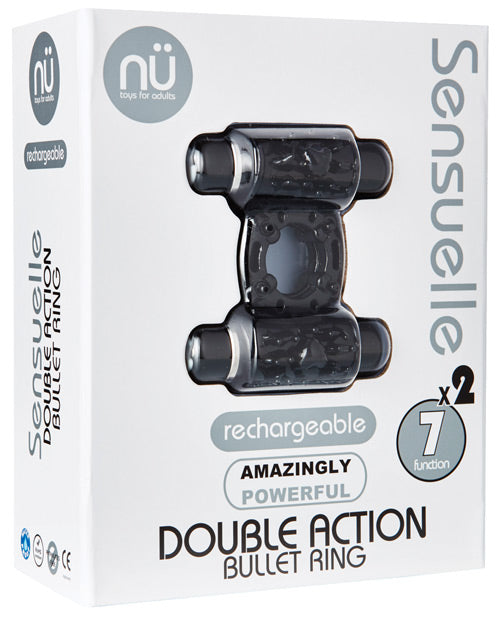 Sensuelle Double Action Cockring - 2x7 Function Black - PlaythingsMiami