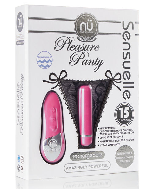 Sensuelle Pleasure Panty Bullet w/Remote Control - 15 Function Pink - PlaythingsMiami