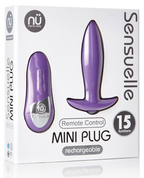 Sensuelle Remote Control Rechargeable Mini Plug - Purple - PlaythingsMiami