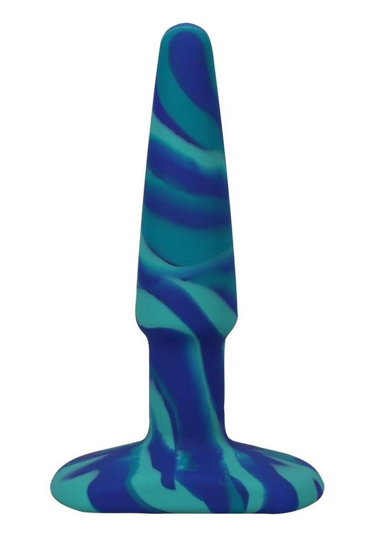 A-Play Groovy Silicone Anal Plug - Blue - 4in