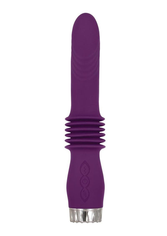 Adam and Eve Deep Love Thrusting Silicone Rechargeable Wand - Purple
