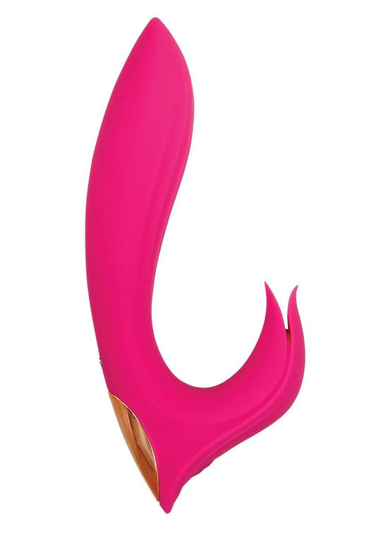 Adam and Eve - Eve's Bliss Vibrator Rechargeable Silicone Dual Stimulator - Pink/Rose Gold