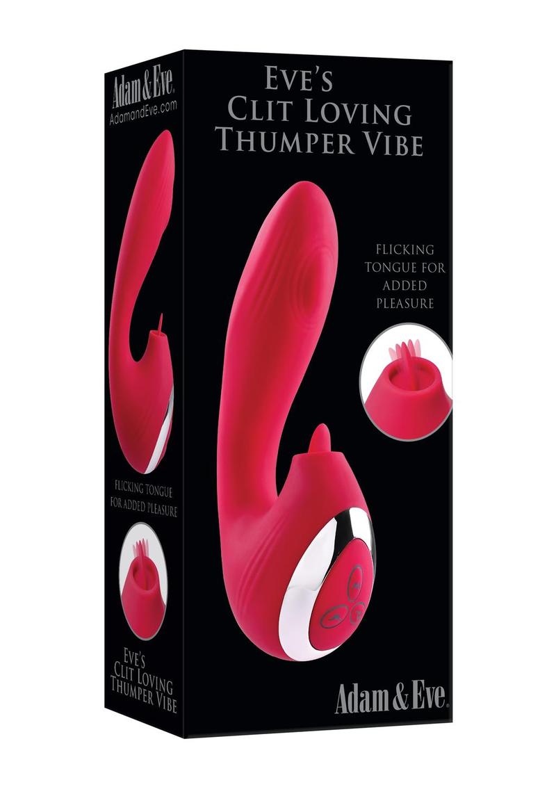 Adam and Eve - Eve's Clit Loving Thumper Silicone Rechargeable Vibrator - Red